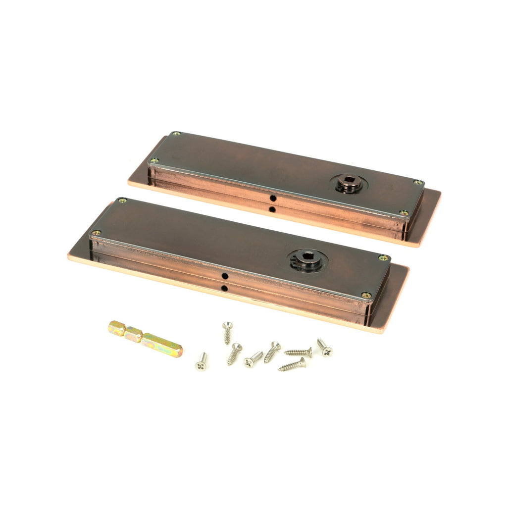 Polished Bronze 175mm Plain Rectangular Pull - Privacy Set | From The Anvil-Cabinet Pulls-Yester Home