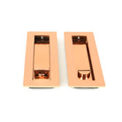 Polished Bronze 175mm Plain Rectangular Pull - Privacy Set | From The Anvil-Cabinet Pulls-Yester Home