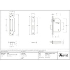 Polished Bronze 2½" 5 Lever BS Sash Lock KA - Sash Locks - From The Anvil - Yester Home