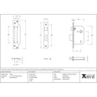 Polished Bronze 2½" 5 Lever BS Sash Lock - Sash Locks - From The Anvil - Yester Home