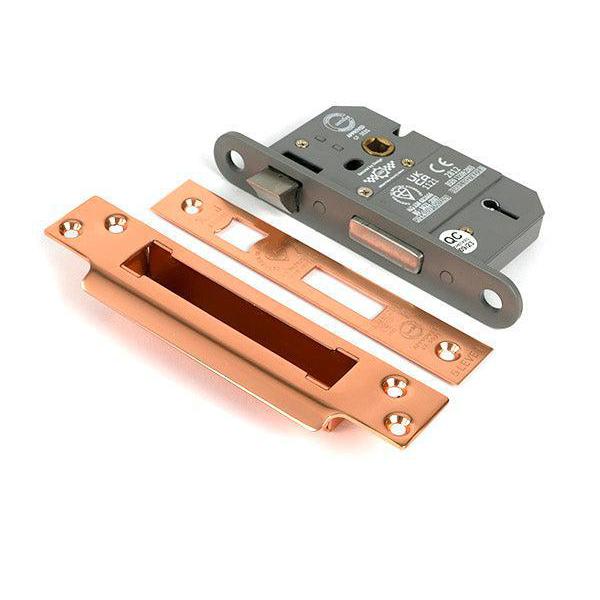 Polished Bronze 2½" 5 Lever BS Sash Lock - Sash Locks - From The Anvil - Yester Home