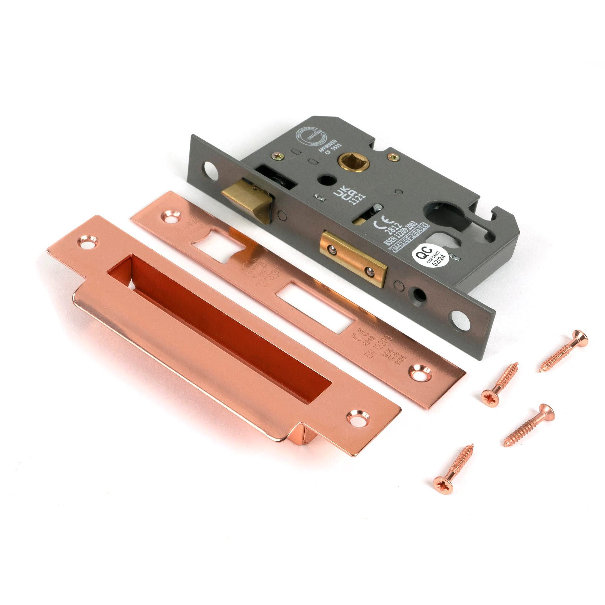 Polished Bronze 2½" Euro Profile Sash Lock - Euro Locks - From The Anvil - Yester Home