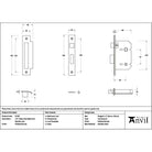 Polished Bronze 2½" Heavy Duty Bathroom Mortice Lock - Bathroom Locks - From The Anvil - Yester Home