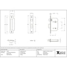 Polished Bronze 2½" Heavy Duty Bathroom Mortice Lock - Bathroom Locks - From The Anvil - Yester Home