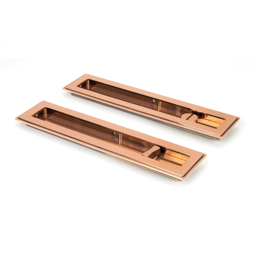 Polished Bronze 250mm Art Deco Rectangular Pull -Privacy Set | From The Anvil-Cabinet Pulls-Yester Home