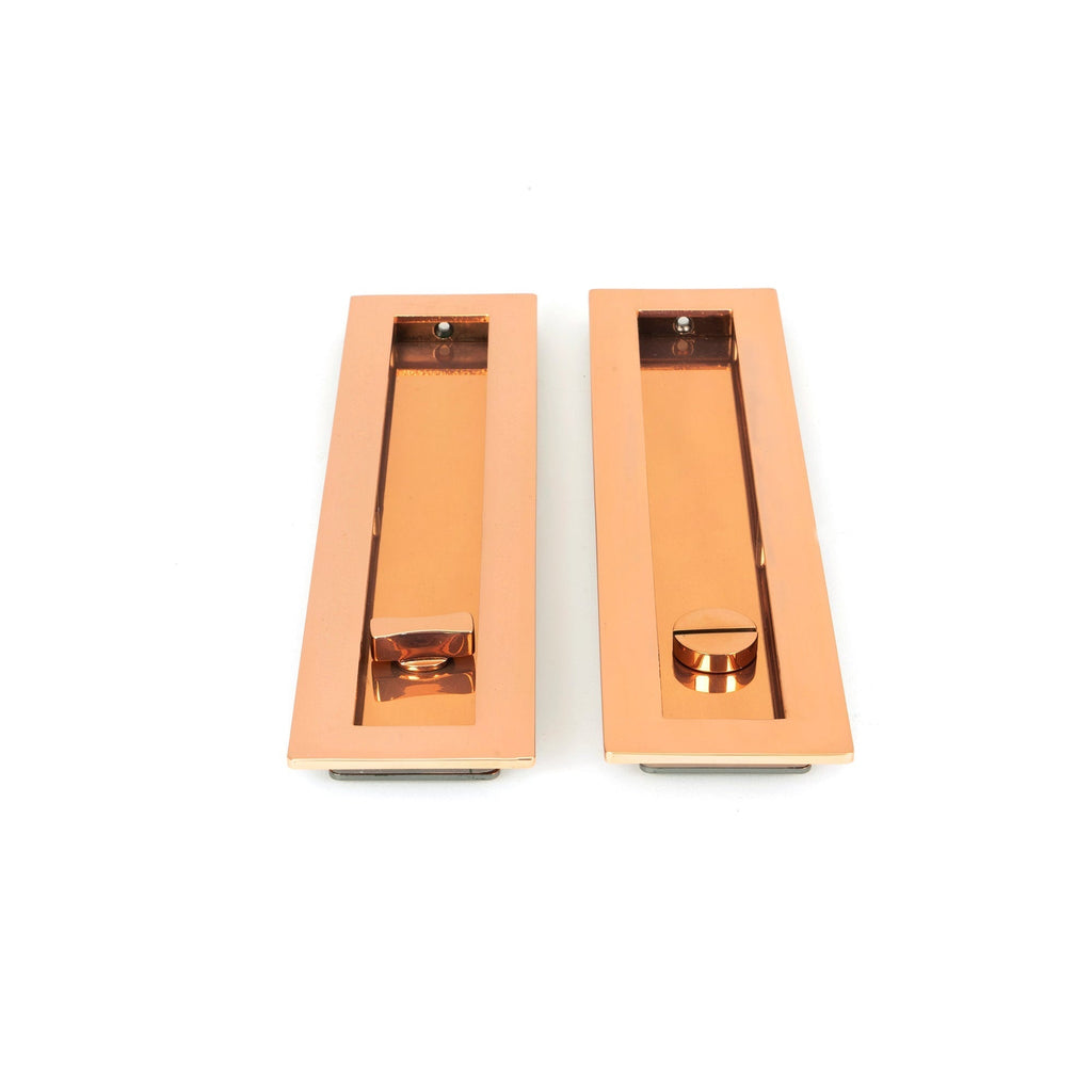 Polished Bronze 250mm Plain Rectangular Pull - Privacy Set | From The Anvil-Cabinet Pulls-Yester Home