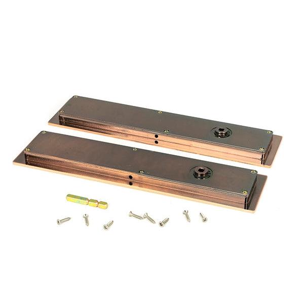 Polished Bronze 250mm Plain Rectangular Pull - Privacy Set | From The Anvil-Cabinet Pulls-Yester Home