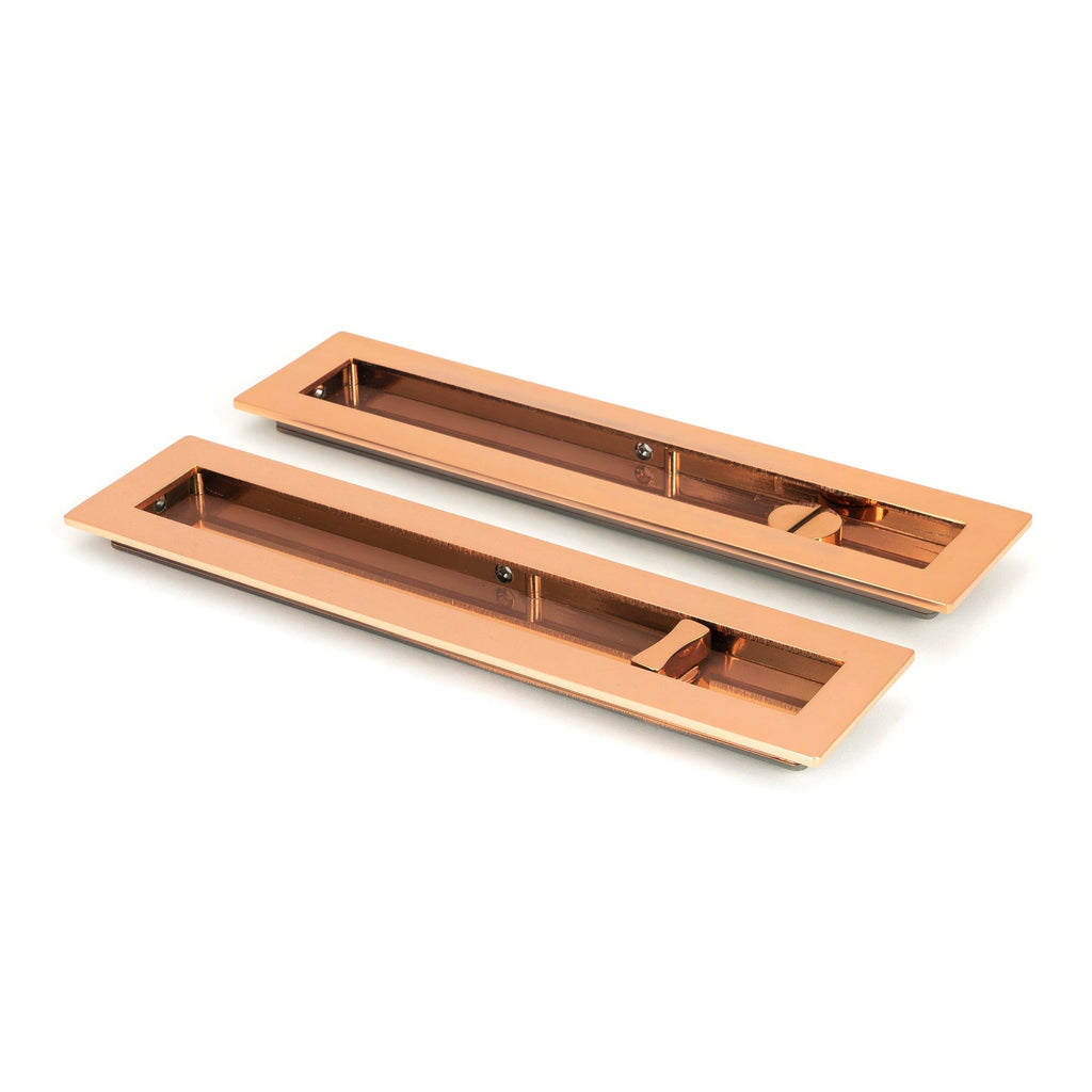 Polished Bronze 250mm Plain Rectangular Pull - Privacy Set | From The Anvil