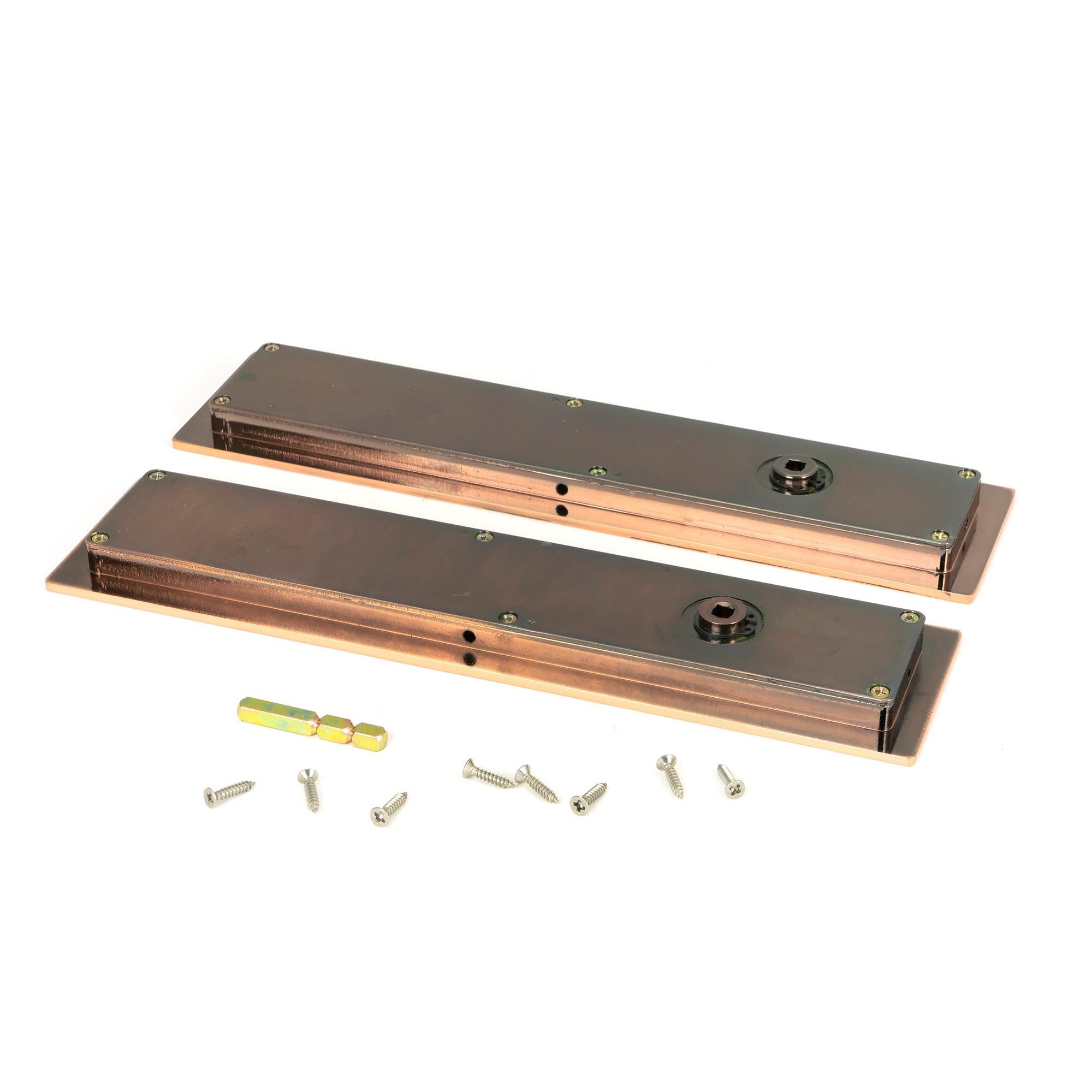 Polished Bronze 250mm Plain Rectangular Pull - Privacy Set | From The Anvil - Cabinet Pulls - From The Anvil - Yester Home