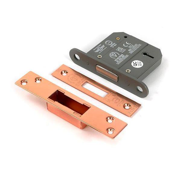Polished Bronze 3" 5 Lever BS Dead Lock - Deadlocks & Deadbolts - From The Anvil - Yester Home