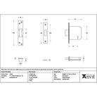 Polished Bronze 3" 5 Lever BS Dead Lock KA - Deadlocks & Deadbolts - From The Anvil - Yester Home