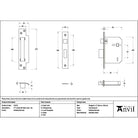 Polished Bronze 3" 5 Lever BS Sash Lock KA - Sash Locks - From The Anvil - Yester Home