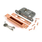 Polished Bronze 3" 5 Lever BS Sash Lock KA - Sash Locks - From The Anvil - Yester Home
