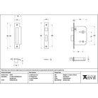 Polished Bronze 3" Heavy Duty Bathroom Mortice Lock - Bathroom Locks - From The Anvil - Yester Home