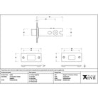 Polished Bronze 3" Heavy Duty Tubular Deadbolt - Deadlocks & Deadbolts - From The Anvil - Yester Home