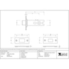 Polished Bronze 3" Heavy Duty Tubular Deadbolt - Deadlocks & Deadbolts - From The Anvil - Yester Home