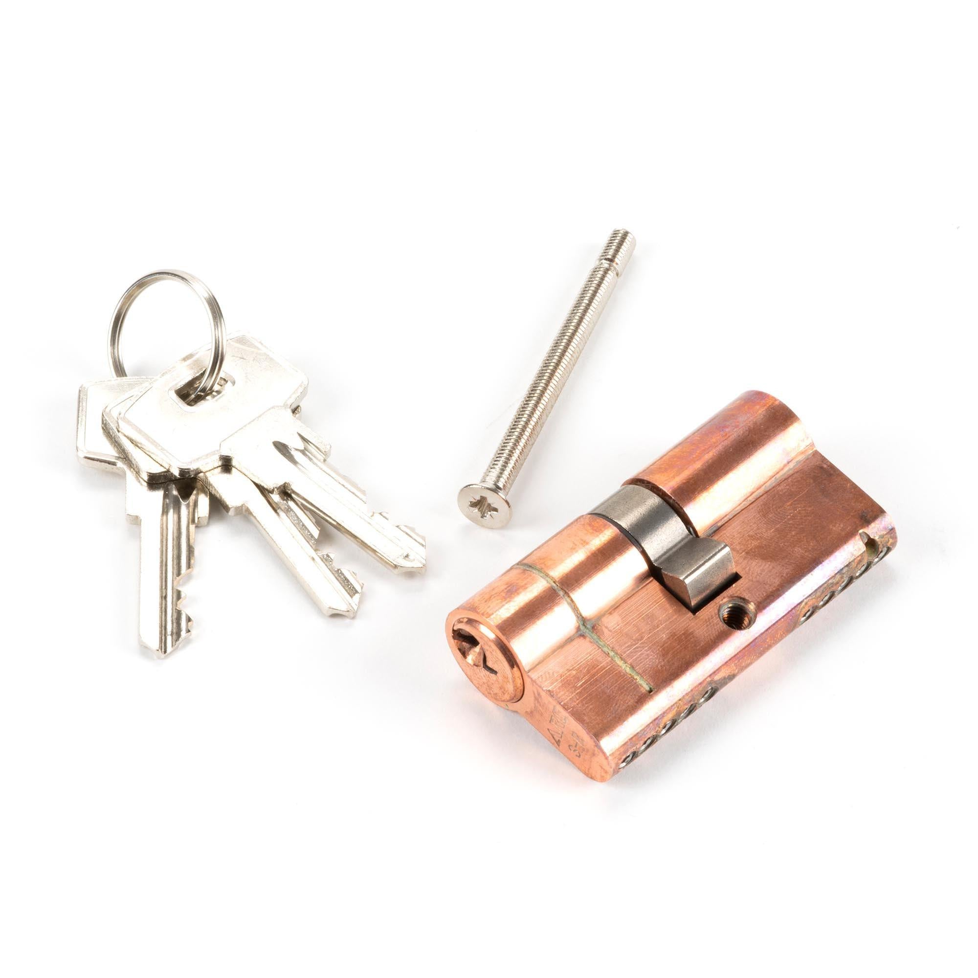 Polished Bronze 30/30 5pin Euro Cylinder KA | From The Anvil - Euro Cylinders - From The Anvil - Yester Home