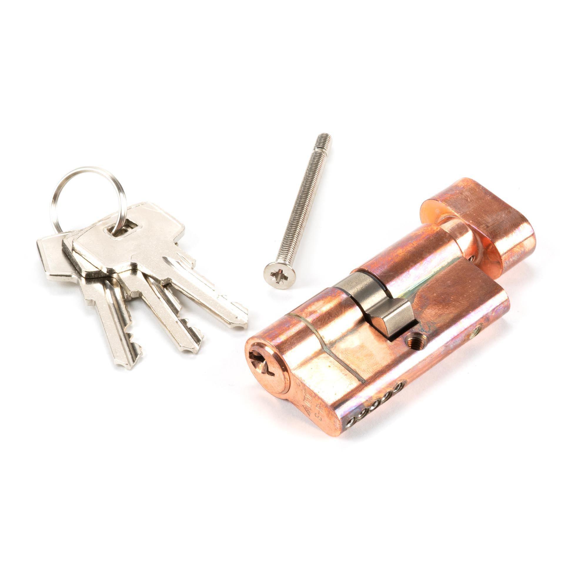 Polished Bronze 30/30 5pin Euro Cylinder/Thumbturn KA | From The Anvil - Euro Cylinders - From The Anvil - Yester Home
