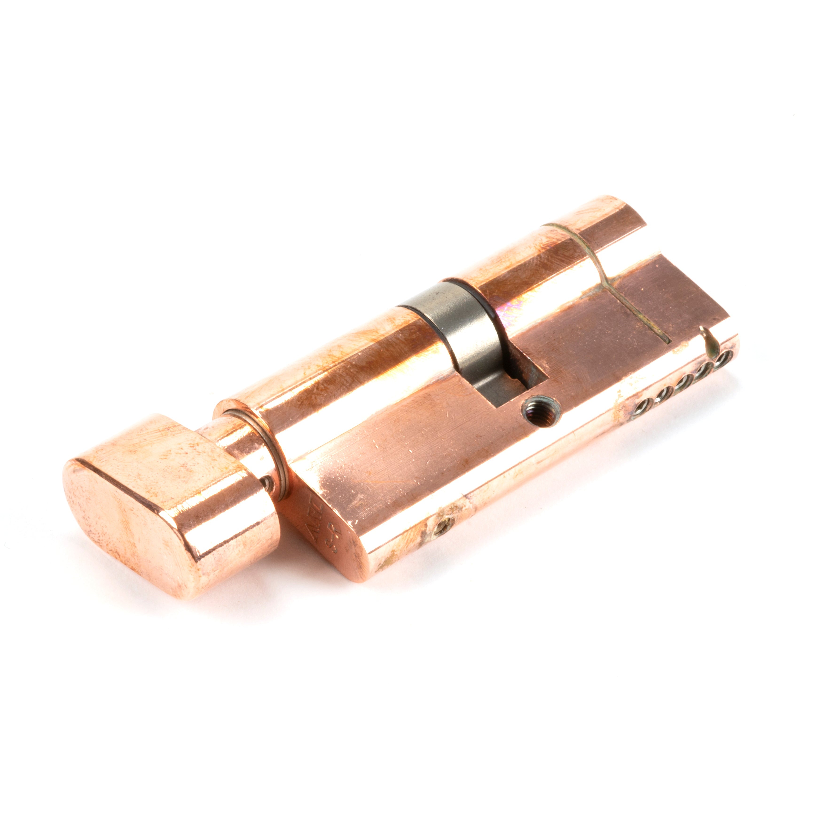 Polished Bronze 35/35 5pin Euro Cylinder/Thumbturn KA | From The Anvil-Euro Cylinders-Yester Home