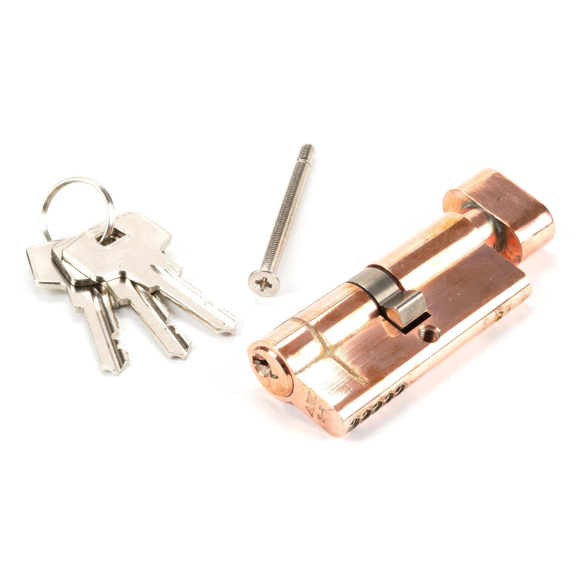 Polished Bronze 35/35 5pin Euro Cylinder/Thumbturn KA | From The Anvil - Euro Cylinders - From The Anvil - Yester Home