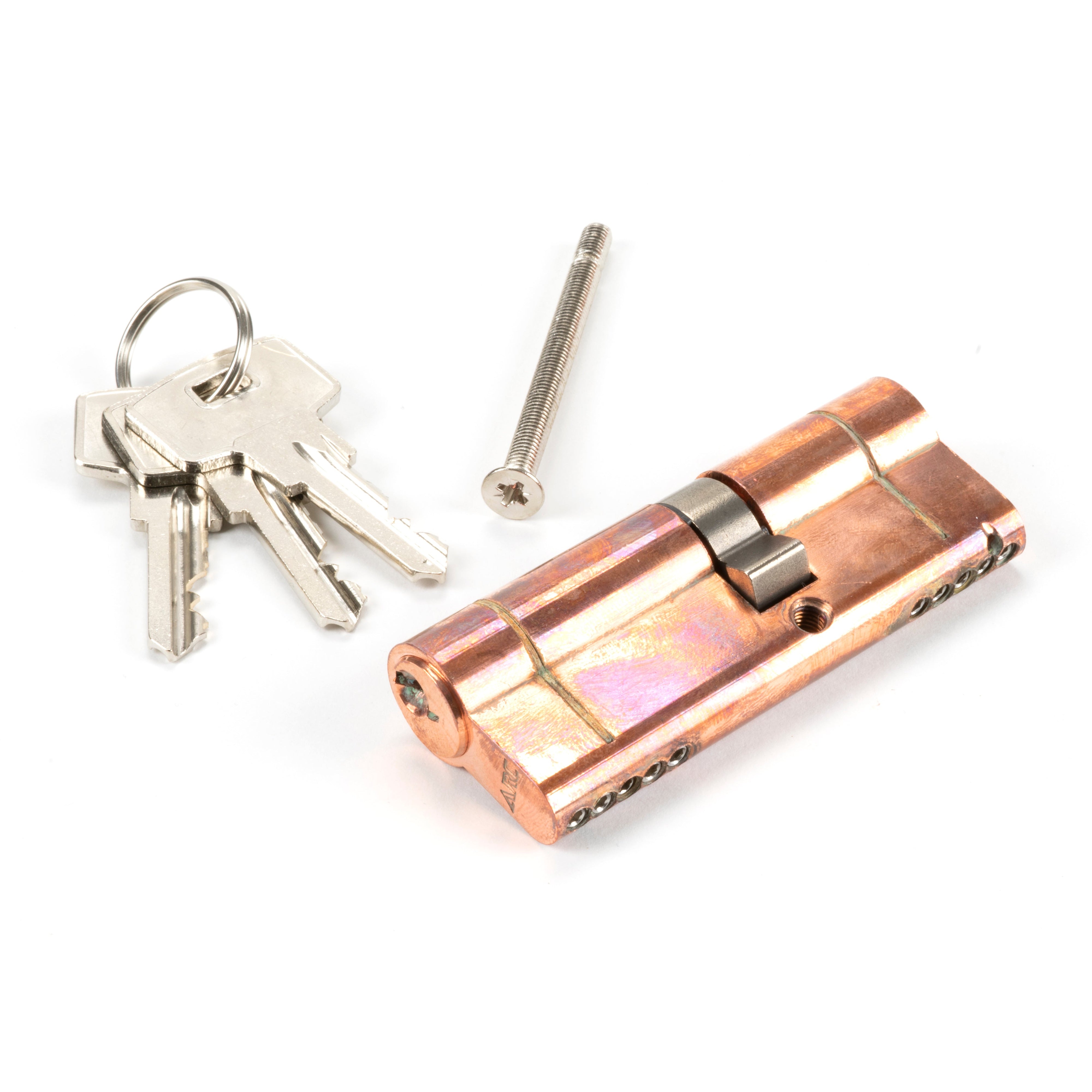 Polished Bronze 35/45 5pin Euro Cylinder | From The Anvil-Euro Cylinders-Yester Home