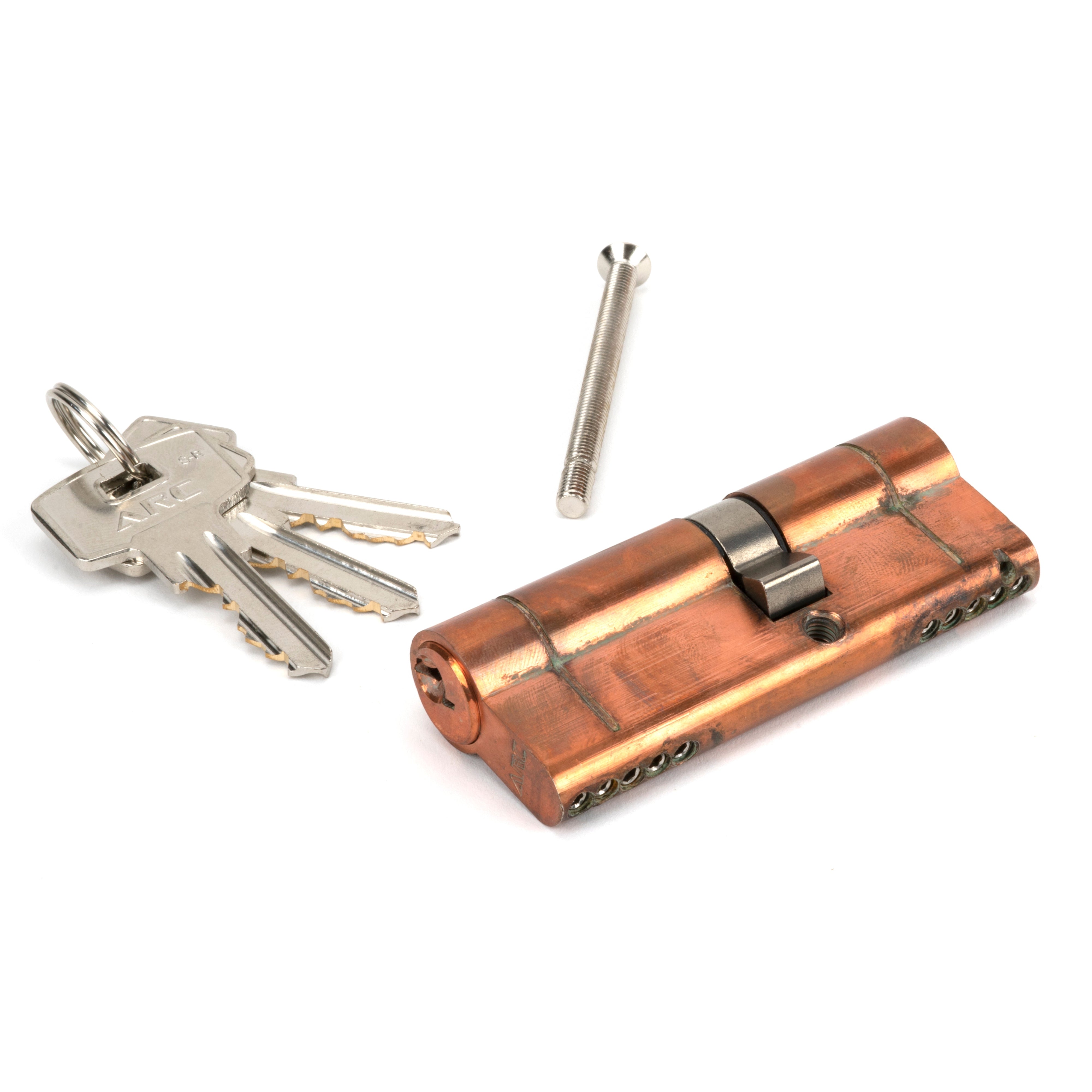 Polished Bronze 35/45 5pin Euro Cylinder KA | From The Anvil-Euro Cylinders-Yester Home