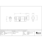 Polished Bronze 35/45T 5pin Euro Cylinder/Thumbturn | From The Anvil-Euro Cylinders-Yester Home