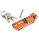 Polished Bronze 35T/45 5pin Euro Cylinder/Thumbturn | From The Anvil - Euro Cylinders - From The Anvil - Yester Home