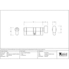 Polished Bronze 35T/45 5pin Euro Cylinder/Thumbturn | From The Anvil - Euro Cylinders - From The Anvil - Yester Home