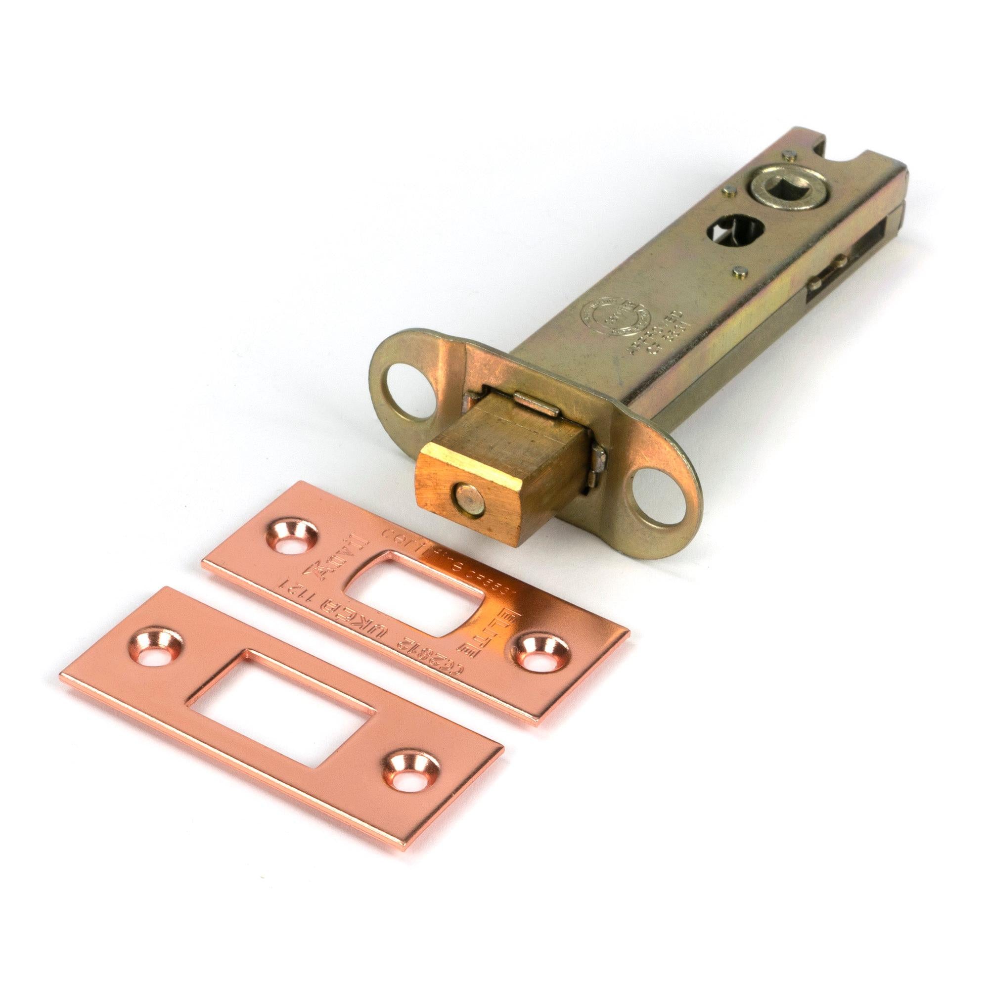 Polished Bronze 4" Heavy Duty Tubular Deadbolt - Deadlocks & Deadbolts - From The Anvil - Yester Home
