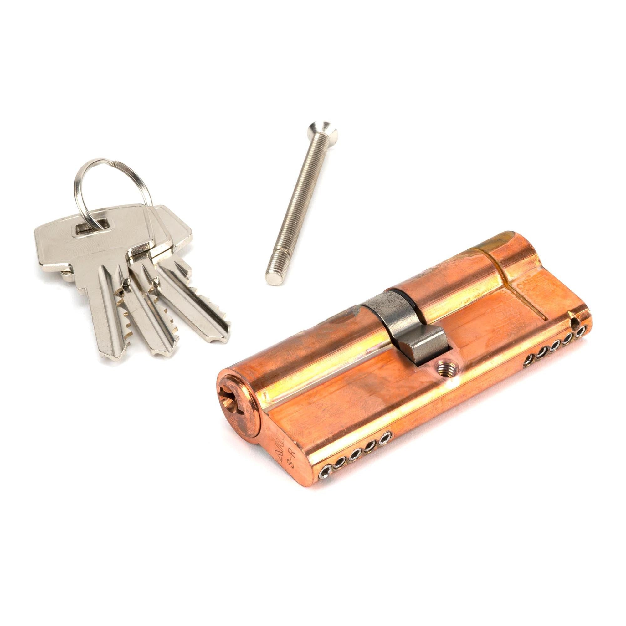 Polished Bronze 40/40 5pin Euro Cylinder KA | From The Anvil - Euro Cylinders - From The Anvil - Yester Home