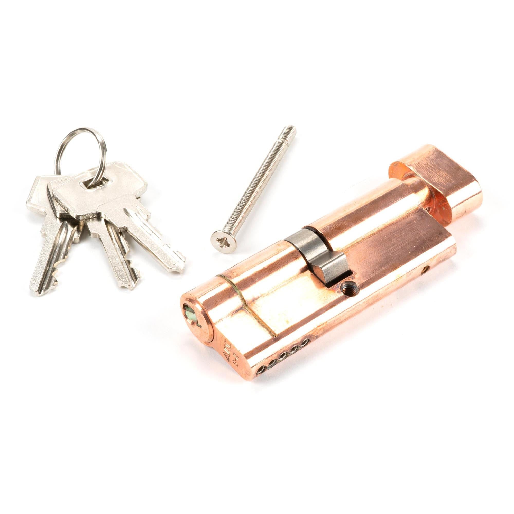 Polished Bronze 40/40 5pin Euro Cylinder/Thumbturn KA | From The Anvil - Euro Cylinders - From The Anvil - Yester Home