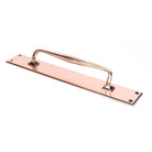 Polished Bronze 425mm Art Deco Pull Handle on Backplate | From The Anvil - On Backplate - From The Anvil - Yester Home