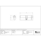 Polished Bronze 45/45 5pin Euro Cylinder | From The Anvil-Euro Cylinders-Yester Home