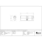 Polished Bronze 45/45 5pin Euro Cylinder KA | From The Anvil-Euro Cylinders-Yester Home