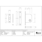 Polished Bronze 50mm Sliding Door Lock | From The Anvil - Sliding Door Locks - From The Anvil - Yester Home