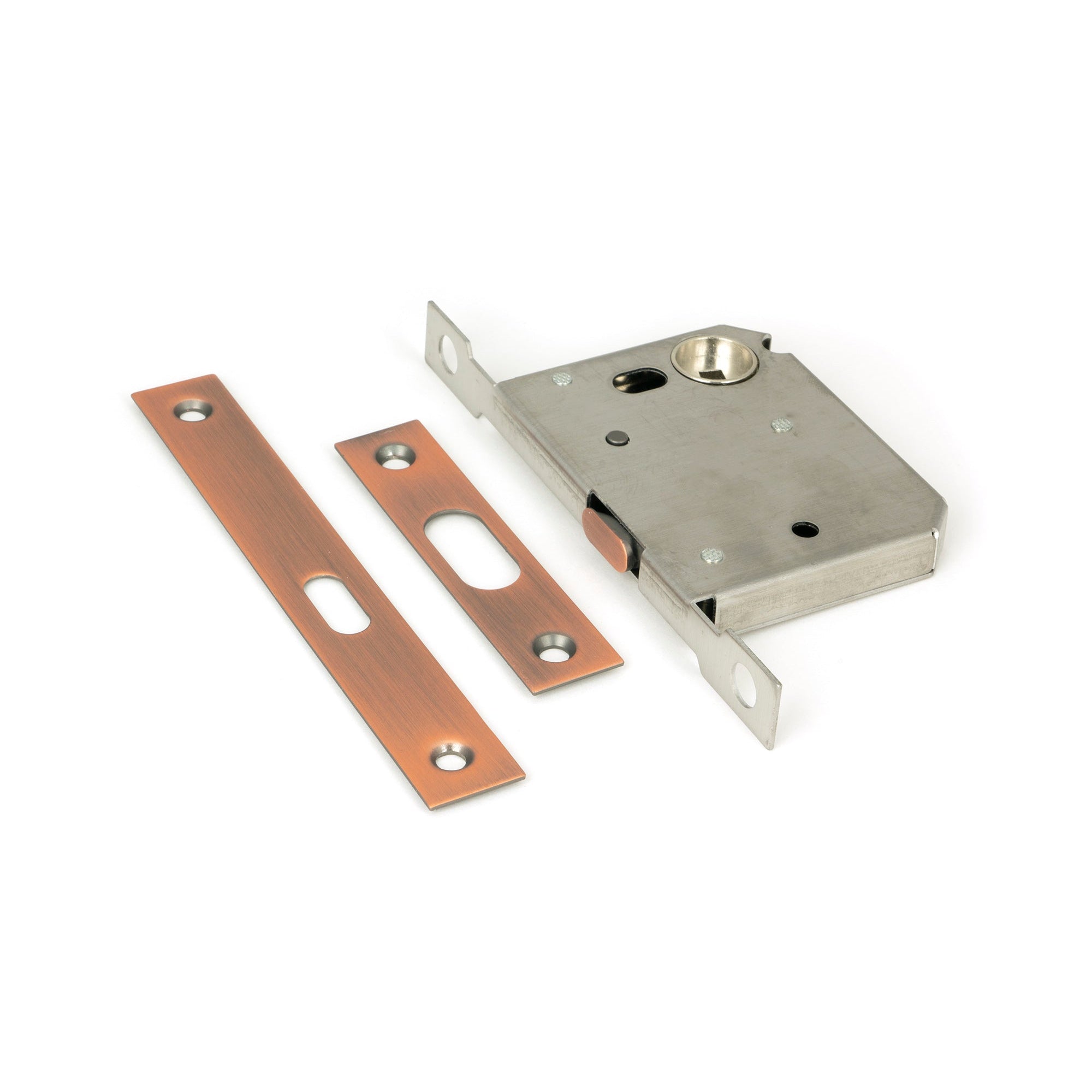 Polished Bronze 50mm Sliding Door Lock | From The Anvil-Sliding Door Locks-Yester Home