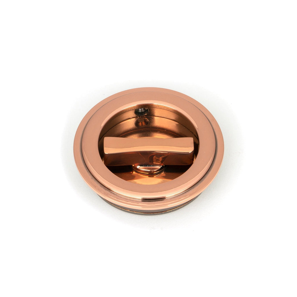 Polished Bronze 60mm Art Deco Round Pull - Privacy Set | From The Anvil-Cabinet Pulls-Yester Home