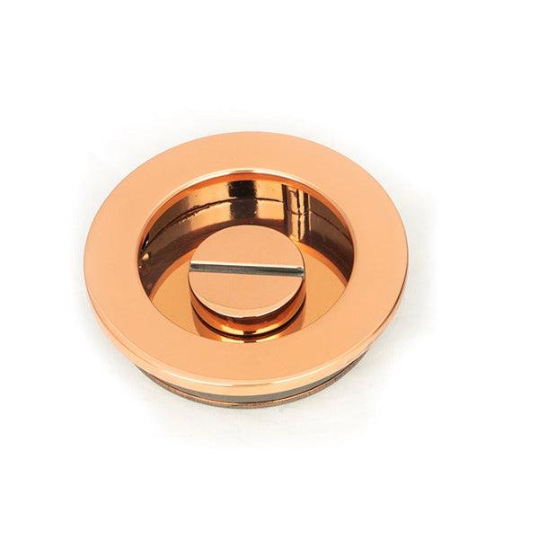 Polished Bronze 60mm Plain Round Pull - Privacy Set | From The Anvil-Cabinet Pulls-Yester Home