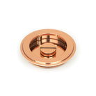 Polished Bronze 75mm Art Deco Round Pull - Privacy Set | From The Anvil-Cabinet Pulls-Yester Home
