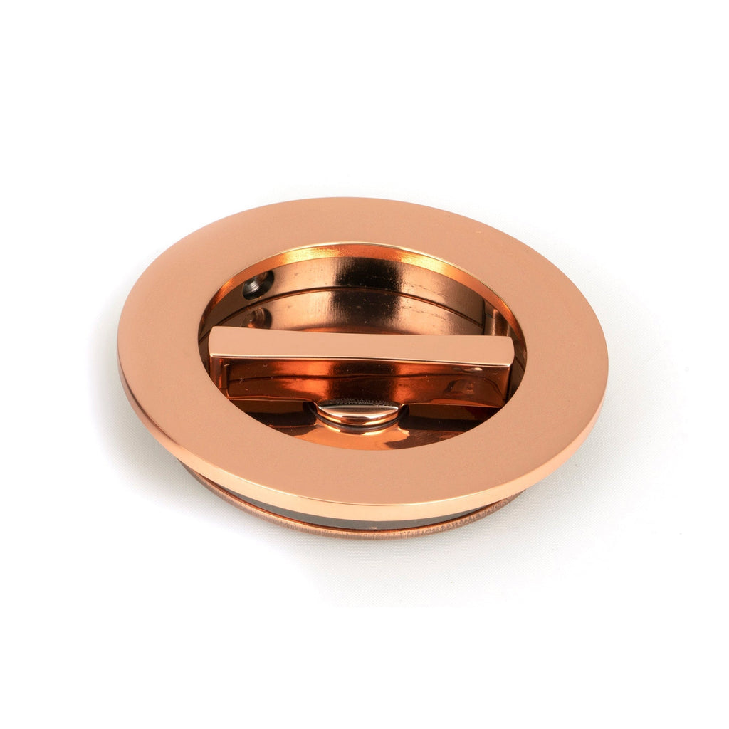 Polished Bronze 75mm Plain Round Pull - Privacy Set | From The Anvil-Cabinet Pulls-Yester Home