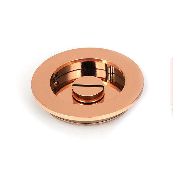 Polished Bronze 75mm Plain Round Pull - Privacy Set | From The Anvil-Cabinet Pulls-Yester Home