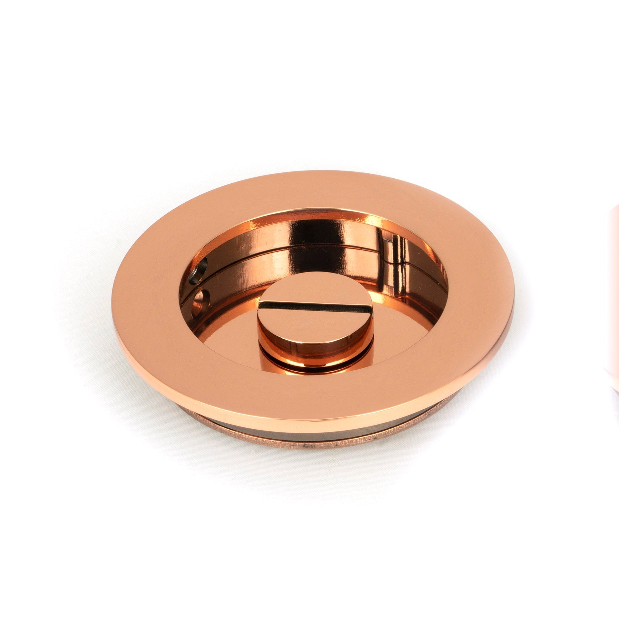 Polished Bronze 75mm Plain Round Pull - Privacy Set | From The Anvil-Cabinet Pulls-Yester Home