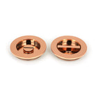 Polished Bronze 75mm Plain Round Pull - Privacy Set | From The Anvil-Cabinet Pulls-Yester Home