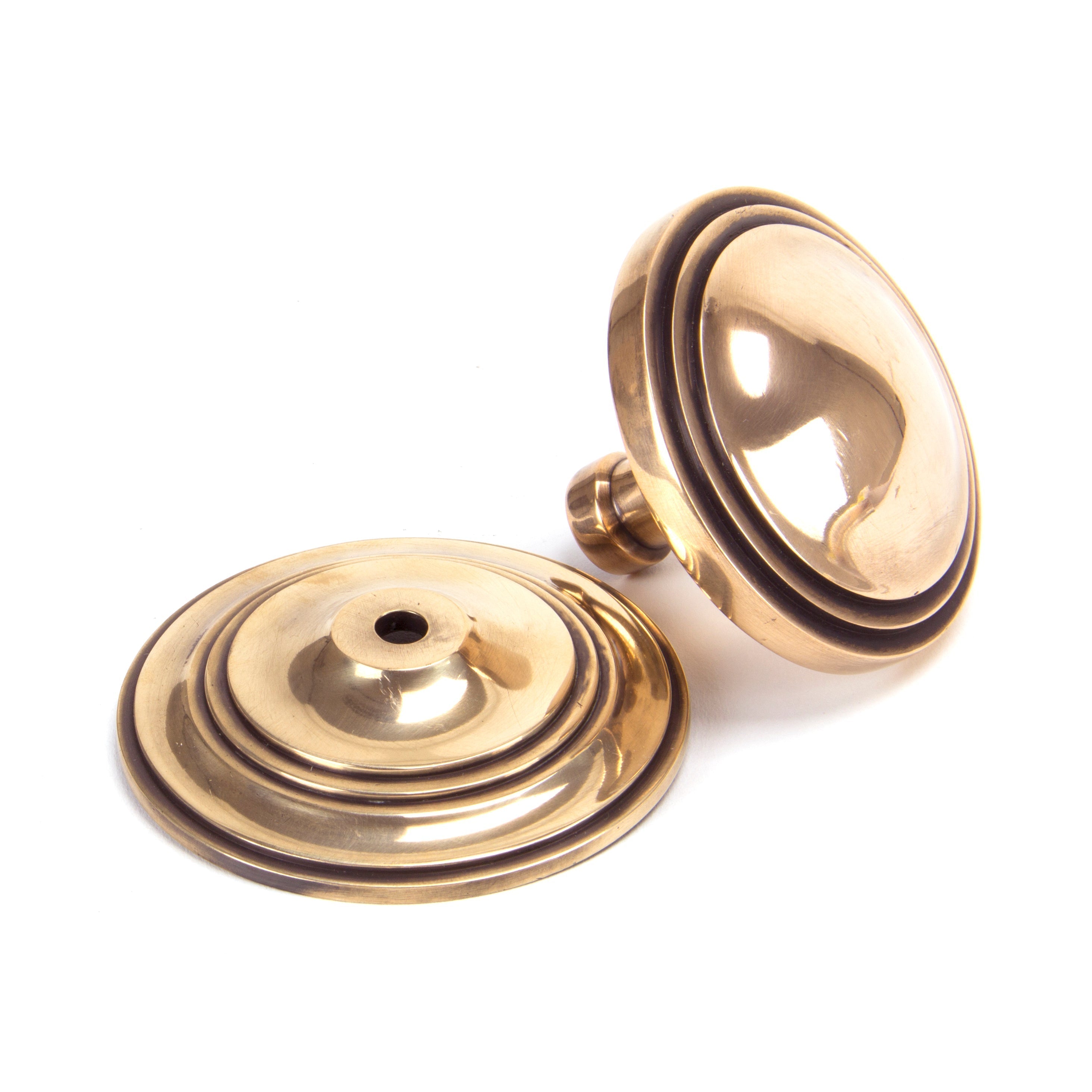 Polished Bronze Art Deco Centre Door Knob | From The Anvil-Centre Door Knobs-Yester Home