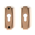 Polished Bronze Art Deco Euro Escutcheon (Set) | From The Anvil-Euro Escutcheons-Yester Home