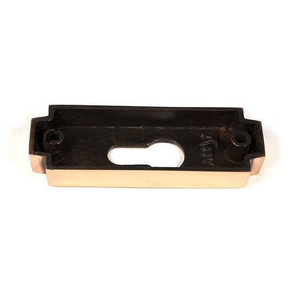 Polished Bronze Art Deco Euro Escutcheon (Set) | From The Anvil-Euro Escutcheons-Yester Home