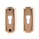 Polished Bronze Art Deco Euro Escutcheon (Set) | From The Anvil-Euro Escutcheons-Yester Home