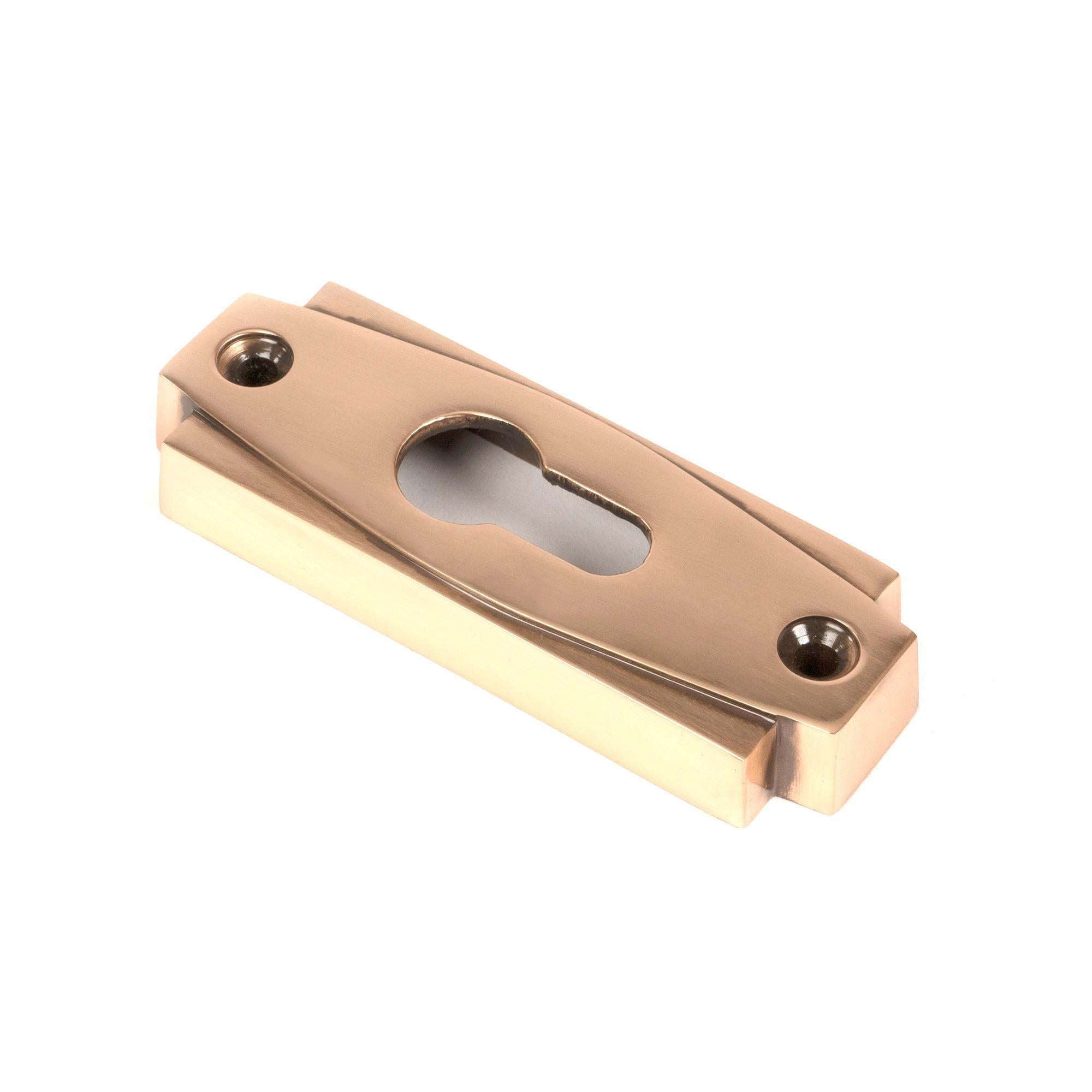 Polished Bronze Art Deco Euro Escutcheon | From The Anvil - Euro Escutcheons - From The Anvil - Yester Home