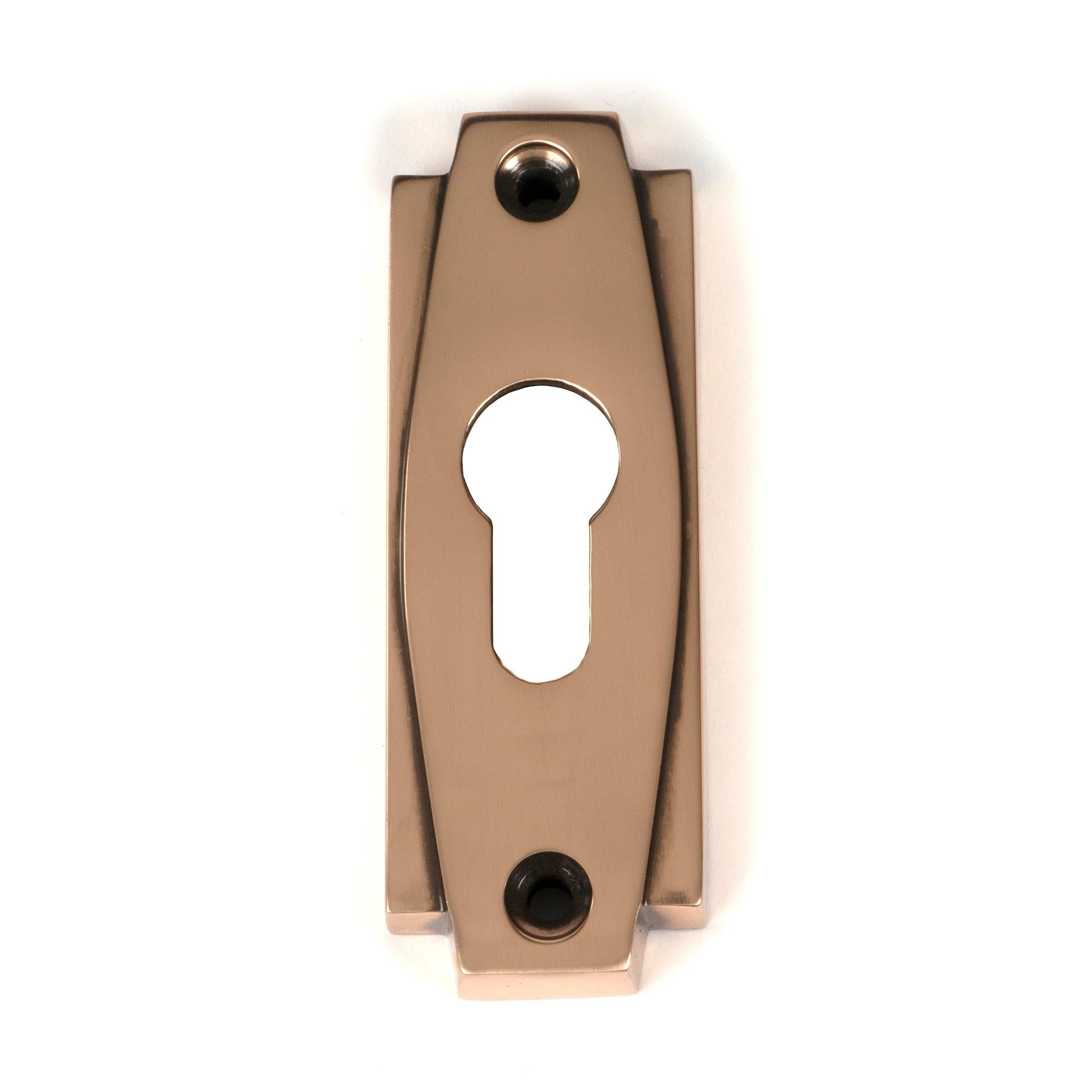 Polished Bronze Art Deco Euro Escutcheon | From The Anvil - Euro Escutcheons - From The Anvil - Yester Home
